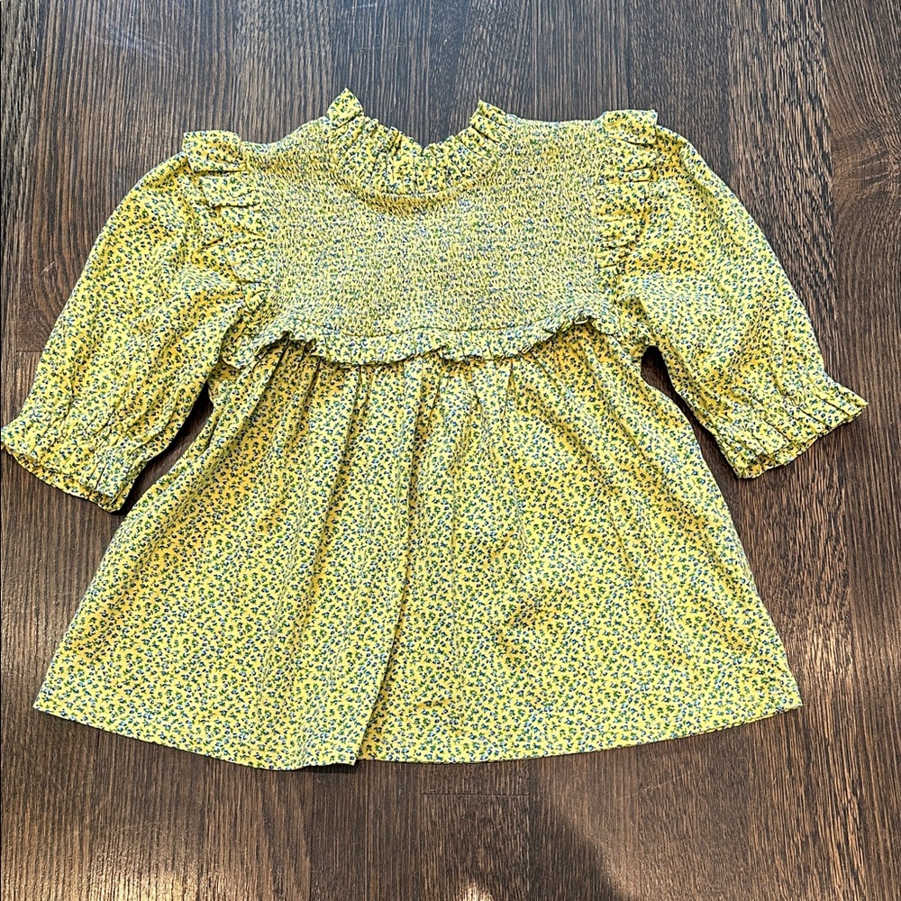 Polo Ralph Lauren Yellow Floral Smocked short sleeve top